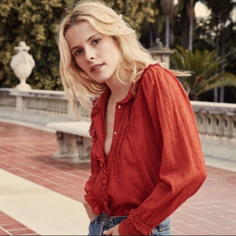 Doen dilly blouse in tomato
